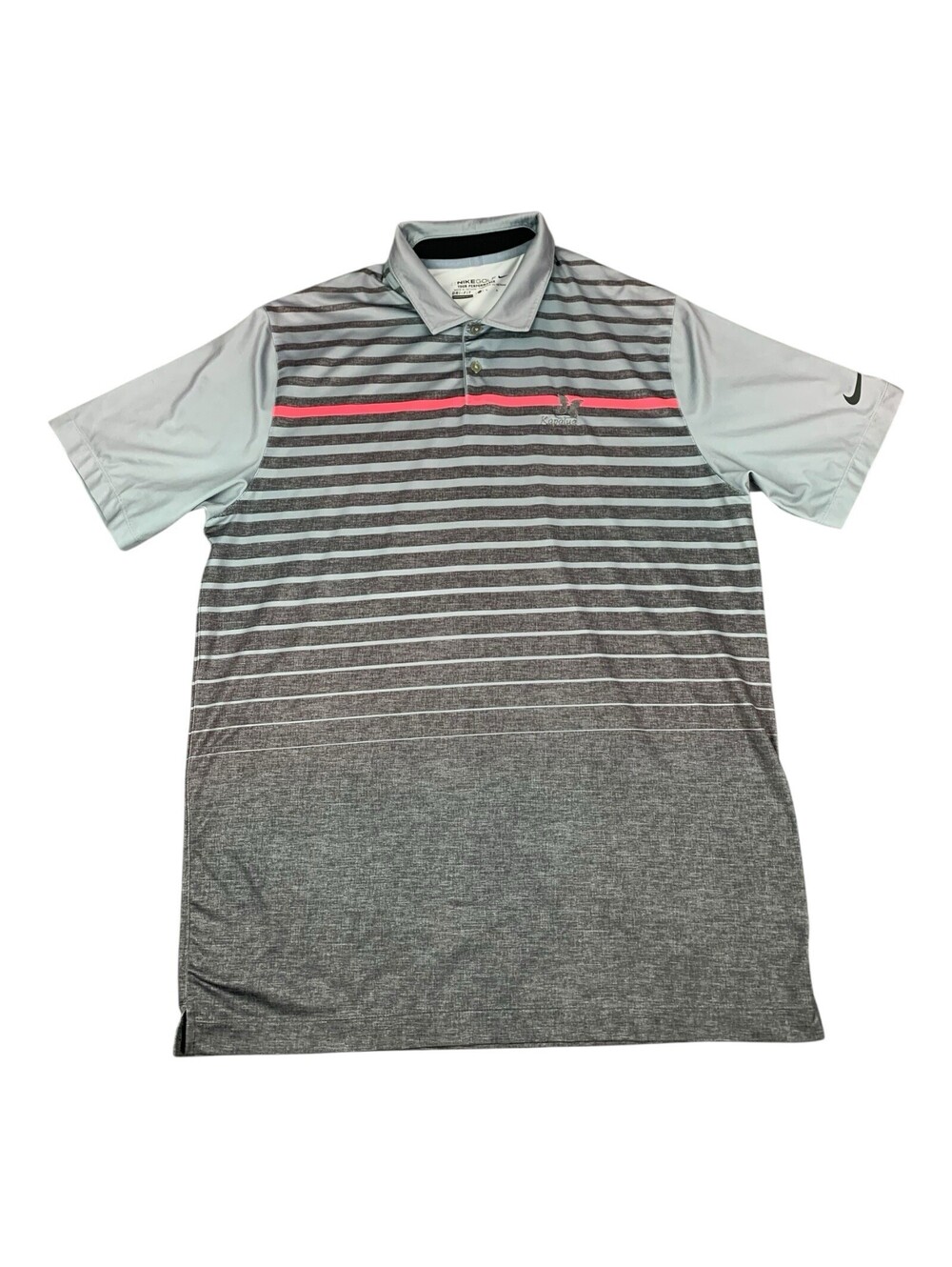 Nike Golf Dri-Fit Men's Golf Polo Gray Striped Tour Performance Kapalua Size Med